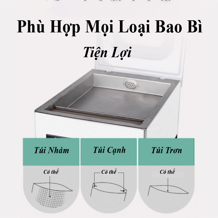 Máy hút chân không công nghiệp để bàn Mini hút khô, ướt, mọi loại thực phẩm đóng gói chân không Hàng Chính Hãng