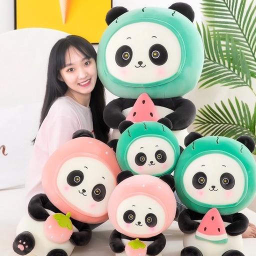 Gấu Bông Gấu Trúc Ôm Dưa Hâu, Gấu Ôm Dâu Tây Dễ Thương