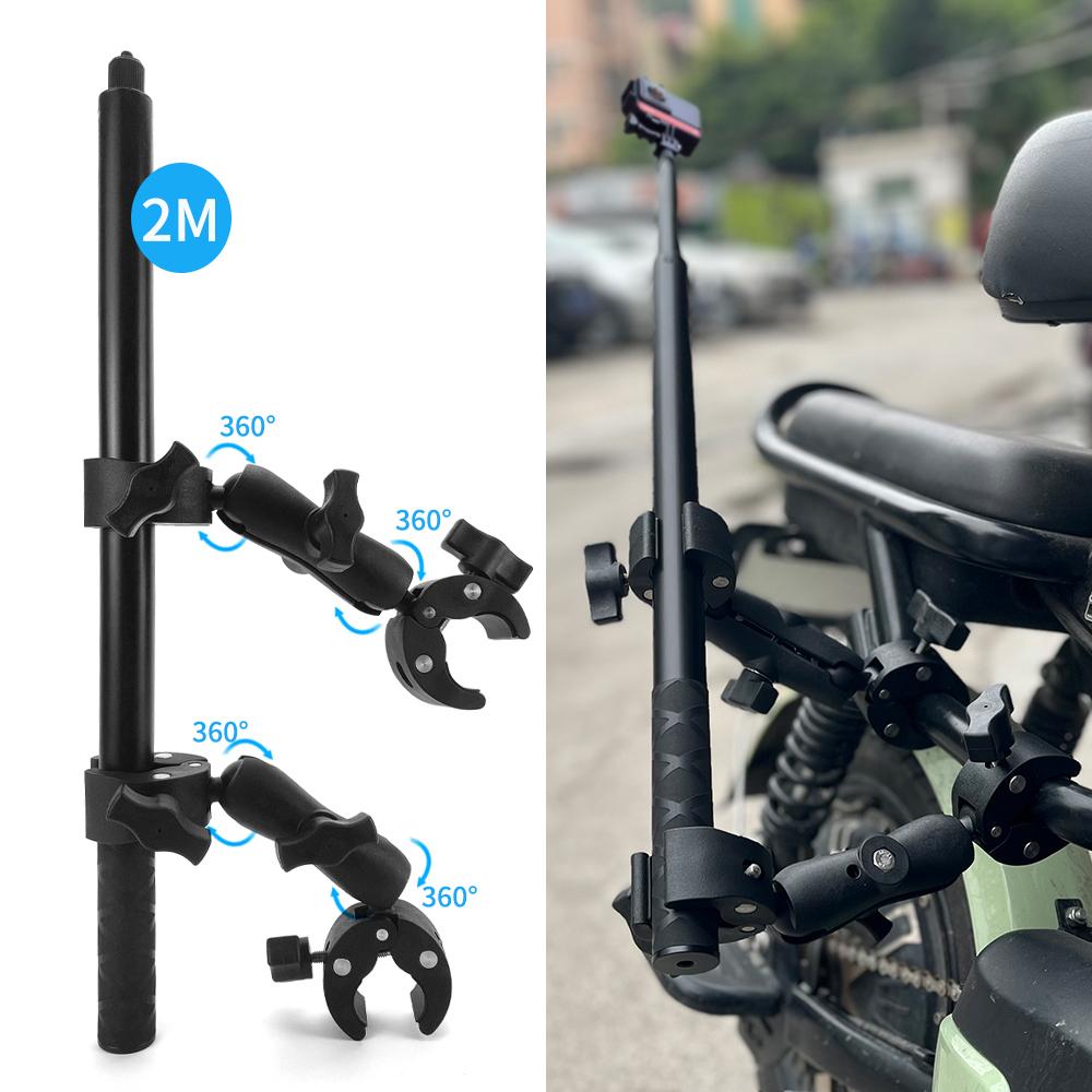 TUYU Xe Đạp Xe Máy Gậy Selfie Vô Hình Monopod Tay Lái Gắn Giá Đỡ Cho GoPro Max 10 DJI Insta360One X2 X3 R Phụ Kiện