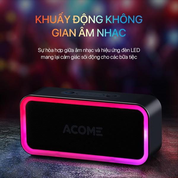 Loa Bluetooth ACOME Công Suất 5W, Hiệu Ứng LED RGD, Chuẩn Chống Nước IPX5 - Hàng Chính Hãng