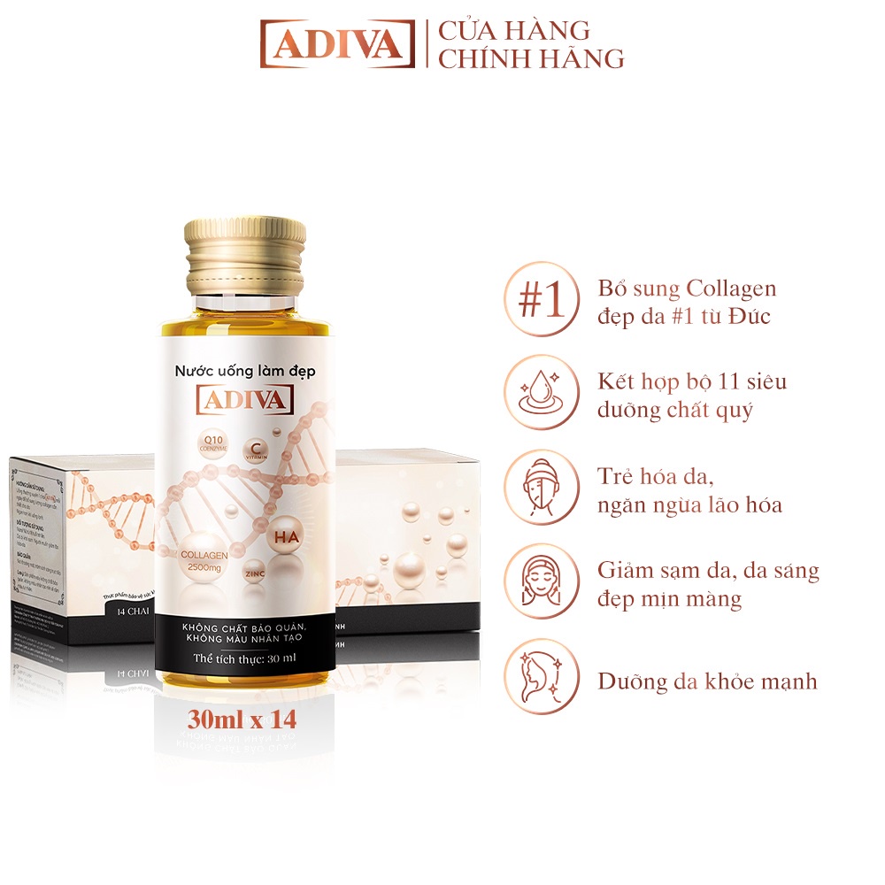 Nước uống làm đẹp Collagen Adiva (14 lọ x30ml/ Hộp )