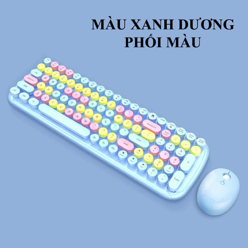 Bộ bàn phím và chuột không dây MOFII CANDY XR thiết kế phím mini 100 phím kết nối bằng chip USB 2.4GHz và 4 màu sắc độc đáo - Hàng Chính Hãng
