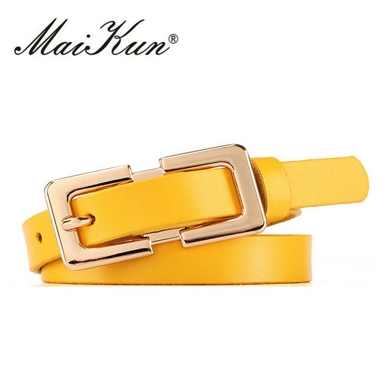 MaiKun Nhà Thiết Kế Dây Thắt Lưng Nữ Da Chính Hãng Cho Phụ Nữ Kim Loại Vàng Khóa Gài Thắt Lưng