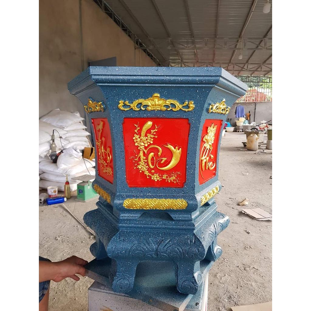 Khuôn đúc chậu lục giác 58 và chân quỳ hoa văn thuyền ghép phúc lộc thọ