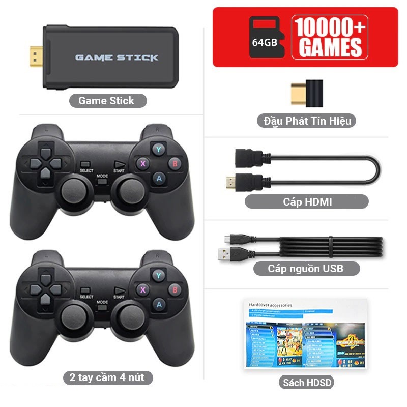 Máy Chơi Game 4 Nút HDMI 64gb - 10.000 Trò Chơi Cổ Điển 4 Nút