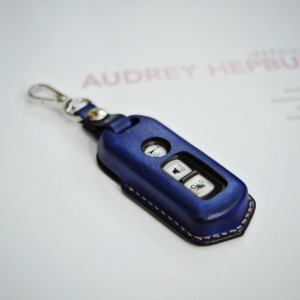 Bao da smartkey SH Mode màu xanh navy, bao da handmade da bò thật nhập khẩu, miễn phí khắc tên laser - DT3479
