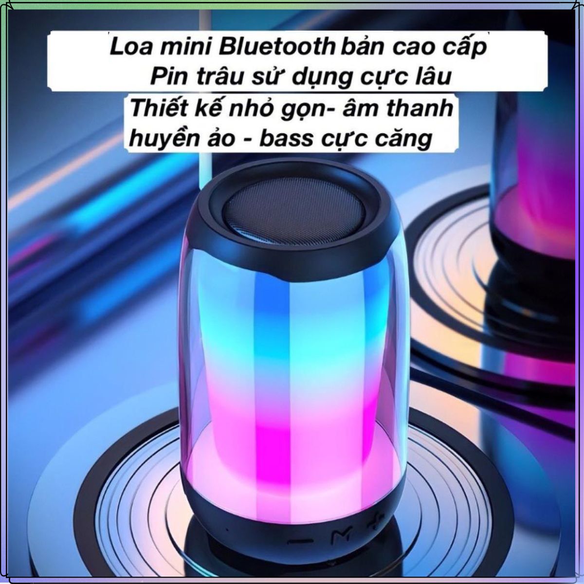 Loa Bluetooth Pluse 4 Mini Nghe Nhạc Công Suất Lớn, Bass Mạnh, Led Đổi Màu, Có Khe Cắm Thẻ Nhớ, USB, FM.. Công Suất 10w