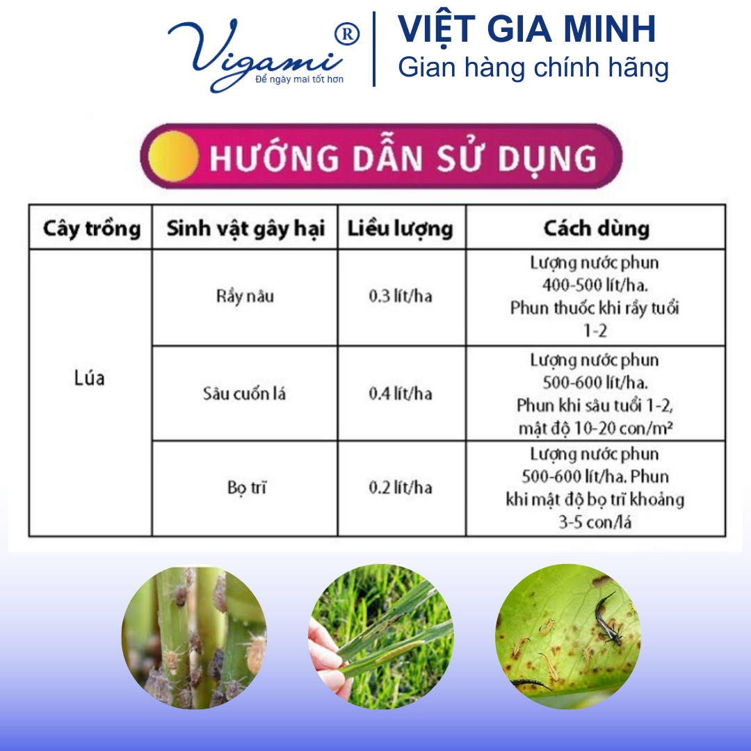 Thuốc trừ sâu VIGAMI UNI-TEGULA 24.7SC 200ml phòng trừ rầy nâu, sâu cuốn lá, bọ trĩ