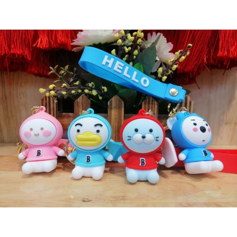 MÓC KHÓA NHÂN VẬT HOẠT HÌNH SILICON DÂY HELLO HÀNG ĐẸP