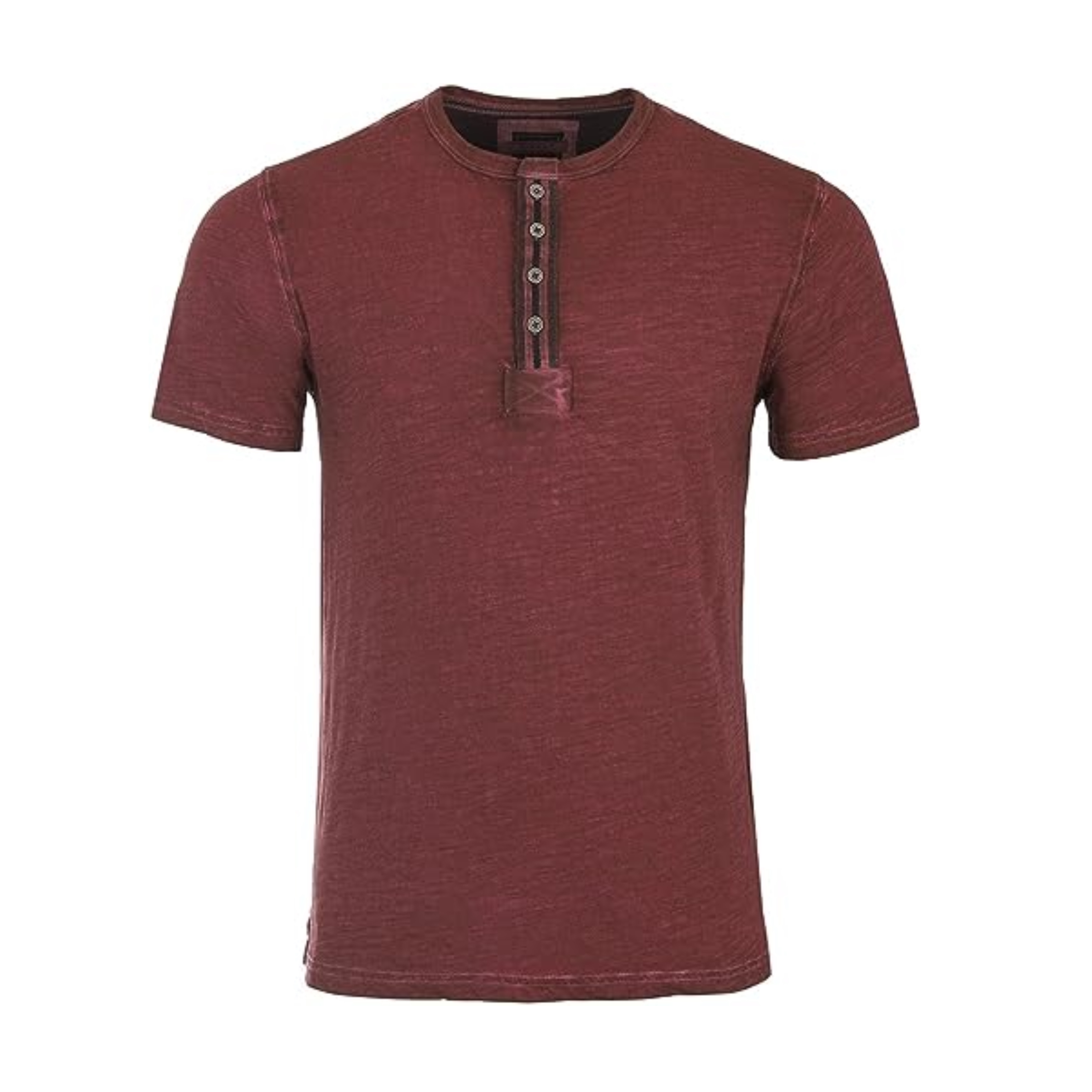 Áo POLO ngắn tay_Vintage Màu Cổ Điển Tay Ngắn Cổ Tròn Có Nút Áo Sơ Mi Henley_Phong cách basic đơn giản_Hàng US chất