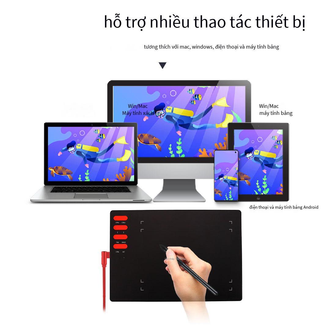 Lớp học trực tuyến phong cách mới nhất T505 Bảng kỹ thuật số VINSA Wencai bảng vẽ tay bảng vẽ máy tính cấp độ 8192 có thể được kết nối với điện thoại di động Android