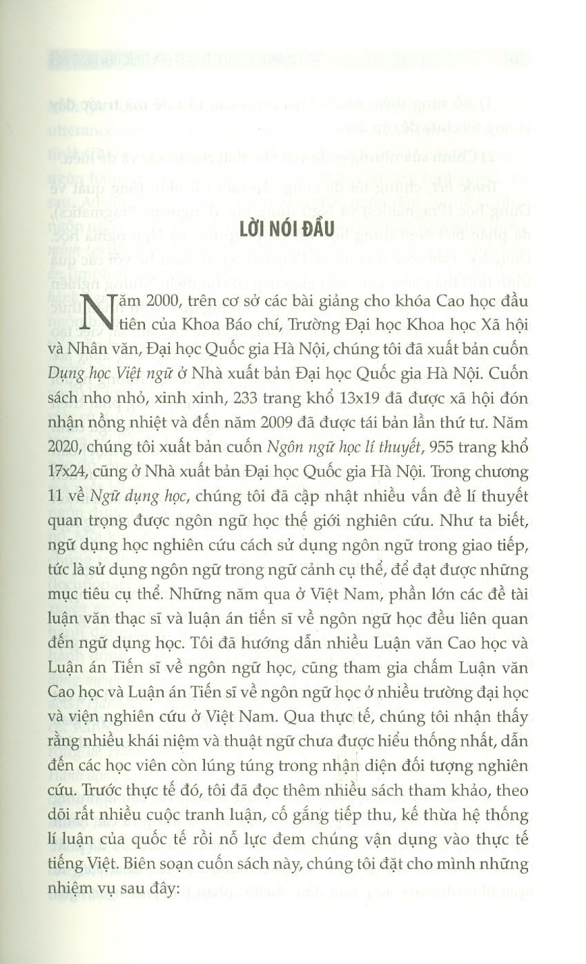 NGỮ DỤNG HỌC - Từ Lí Thuyết Đến Thực Tiễn Tiếng Việt