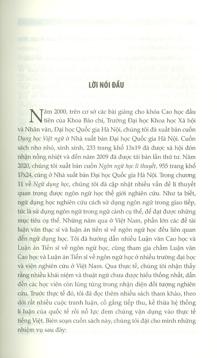 NGỮ DỤNG HỌC - Từ Lí Thuyết Đến Thực Tiễn Tiếng Việt