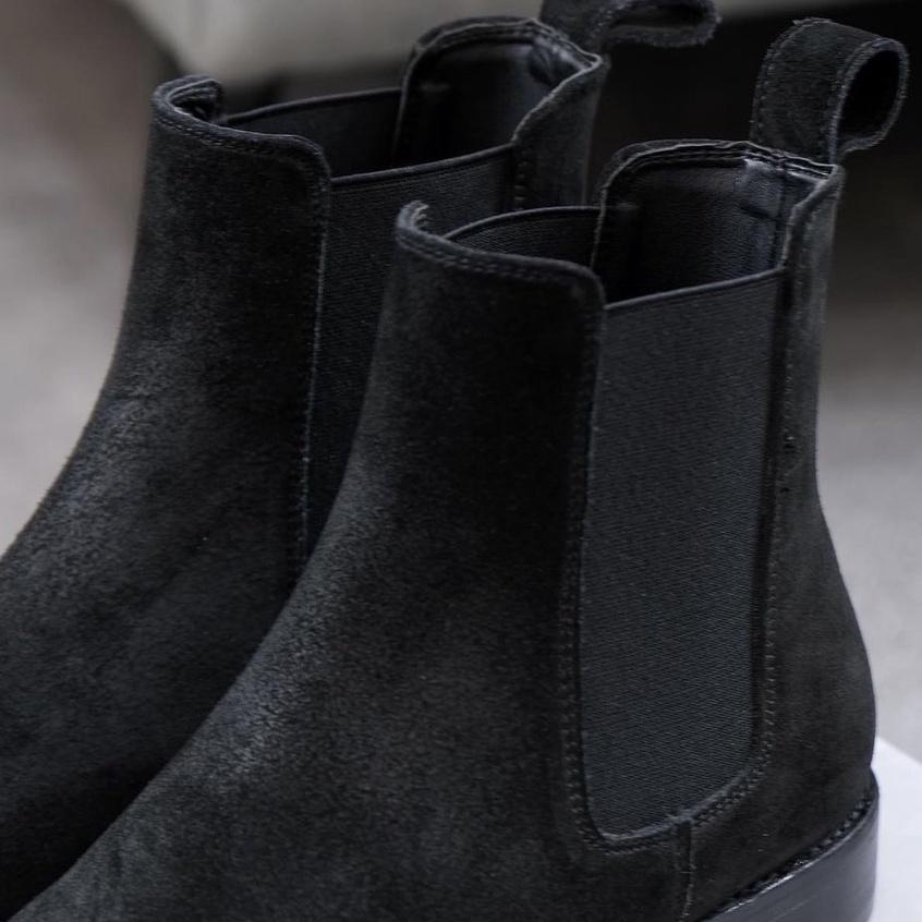 Giày Boot Nam DECEMBER Classic Chelsea Boot Da Lộn - Black