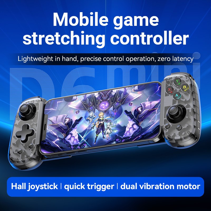 Gamepad Tay Game Không dây Bluetooth D6 mini hall joystick đa nền tảng cho máy tính - điện thoại - máy game Console hàng nhập khẩu
