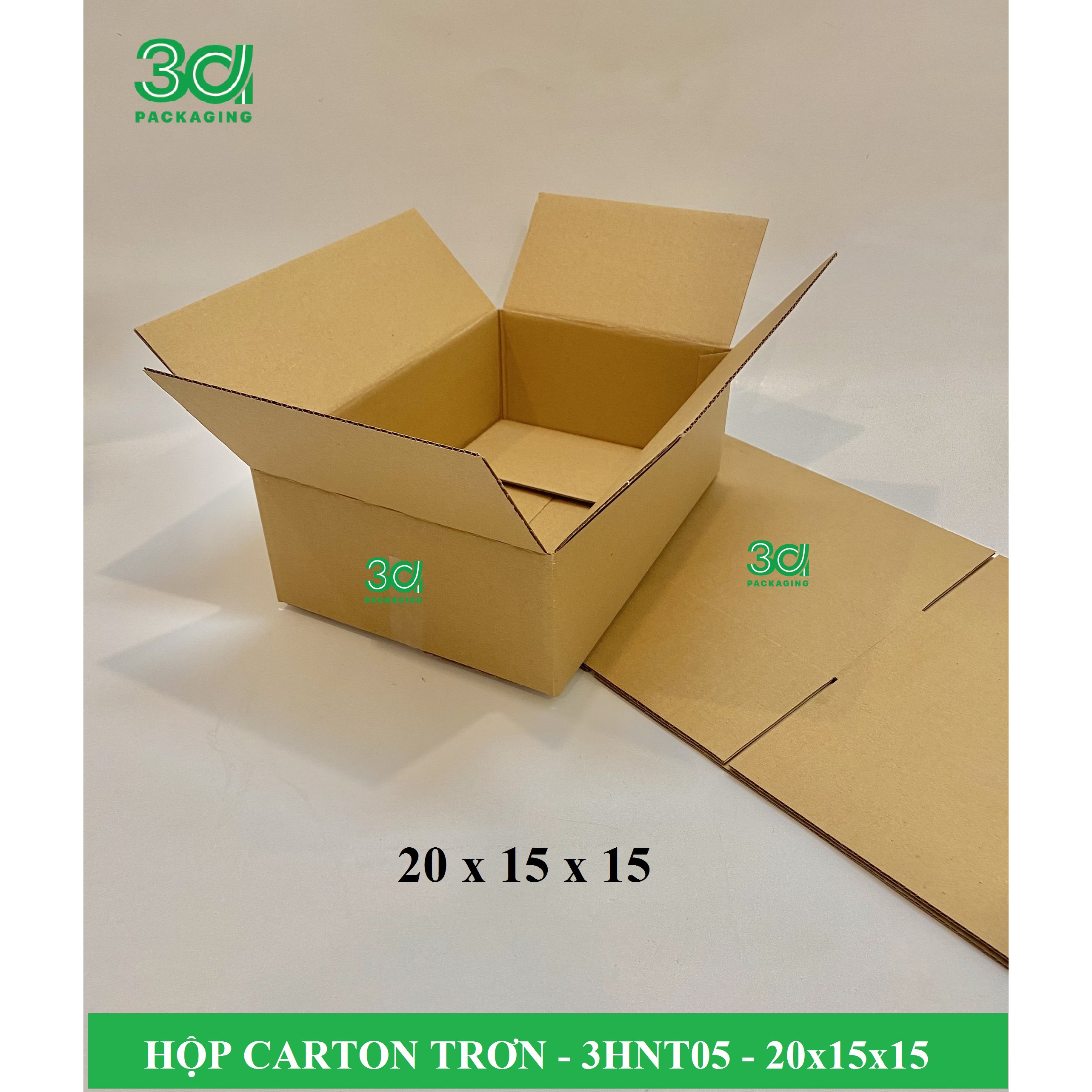 3HNT05 - HỘP CARTON TRƠN 20x15x15 - 20 CÁI