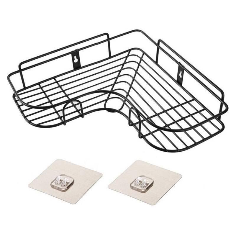 KỆ GÓC DÁN TƯỜNG NHÀ TẮM BẰNG SẮT SIÊU CHẮC + kèm 2 miếng dán h1