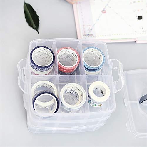 3 sàn hộp lưu trữ hộp nhựa Hộp lưu trữ với tay cầm vận chuyển có thể điều chỉnh các ngăn lưu trữ trong suốt