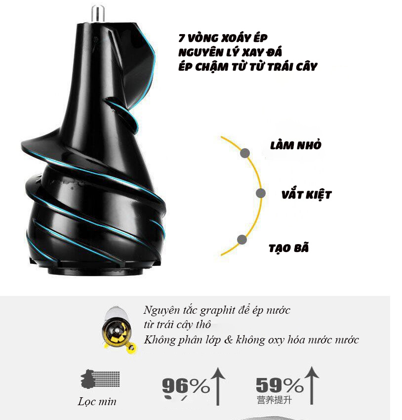 Máy ép chậm cỡ lớn RH-313 ép rau củ hoa quả 95% lượng nước giữ nguyên chất dinh dưỡng