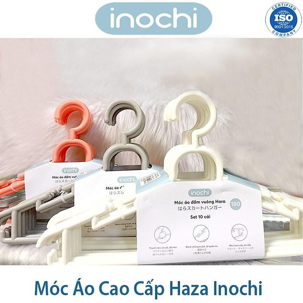 {Nhiều Sự Lựa Chọn} Lốc Móc Treo Quần Áo Đa Năng Hara Tùy Chọn Mẫu Phù Hợp Cho Các Loại Quần Áo : Áo Đầm , Áo Kiểu, Áo Mỏng , Quần Áo Người Lớn , Trẻ Em - Chính Hãng inochi ( Tặng khăn lau pakasa) Giao màu ngẫu nhiên