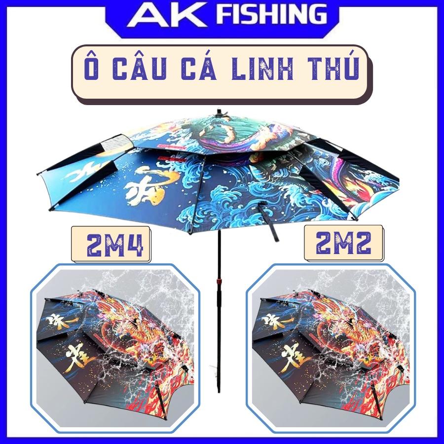 Ô câu cá LINH THÚ 2 tầng cao cấp dù câu cá 2lớp dày dặn chóng Tia UV 22m 2m4 đồ phụ kiện câu đài chất lượng giá rẻ