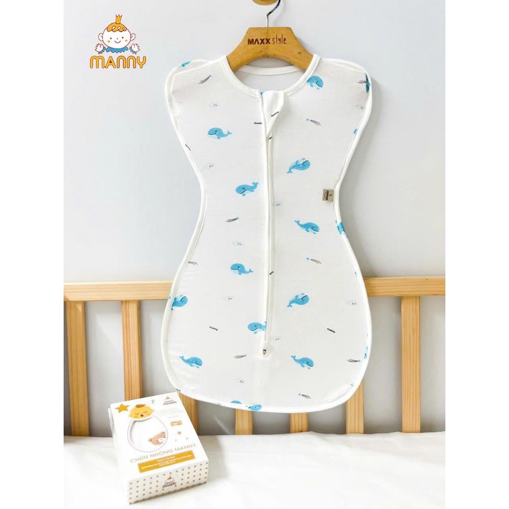 Nhộng Chũn Cotton Thun Lạnh MANNY Co Giãn, Mềm Mại Cho Bé Ngủ Ngon Có Khóa 2 Chiều [Mẫu Mới] - Manny- Thỏ Nâu