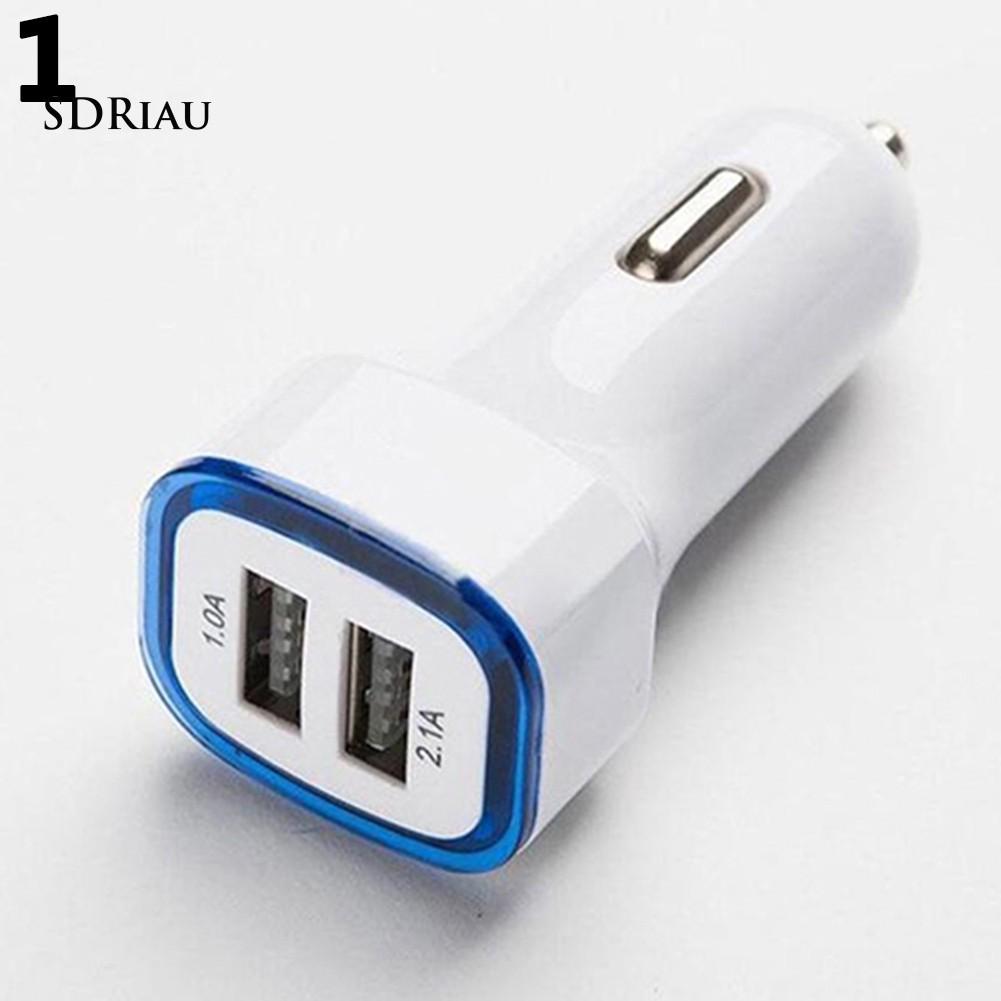 Tẩu sạc xe hơi có cổng USB kép 2.1A tích hợp đèn LED sáng nền cho iPhone iPad Samsung Galaxy