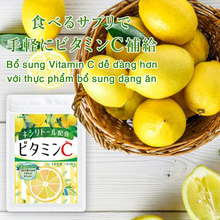 Viên Uống Vitamin C Và Xylitol Hỗ Trợ Tăng Cường Đề Kháng Seedcoms Nhật Bản