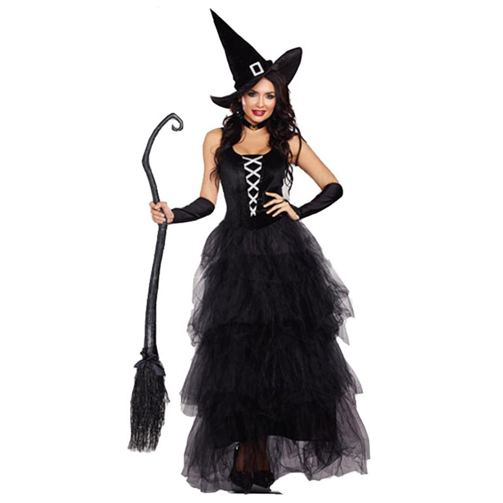 Adult Ladies Womens Witch Fancy Dress Costume Halloween Party Cosplay M