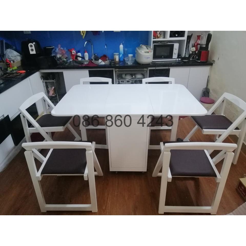 BÀN ĂN THÔNG MINH GỖ SỒI TỰ NHIÊN – BẢO HÀNH 2 NĂM