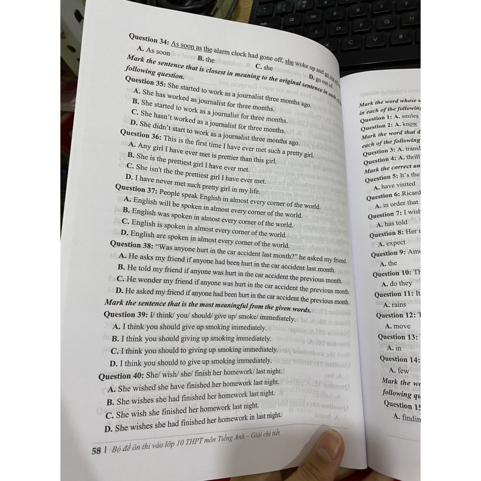 Combo Bộ đề ôn thi vào lớp 10 THPT môn Tiếng Anh và Tuyển chọn các chuyên đề ôn thi Tiếng Anh vào lớp 10 THPT ( có đáp án)