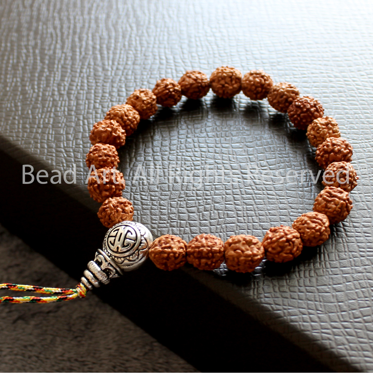 Vòng Tay Hạt Kim Cang Bồ Đề Rudraksha Và Guru Bạc Xuất Xứ Tibet, Tây Tạng, Vòng Tay Phong Thuỷ, Chuỗi Hạt, Mệnh Mộc, Hoả - Bead Art