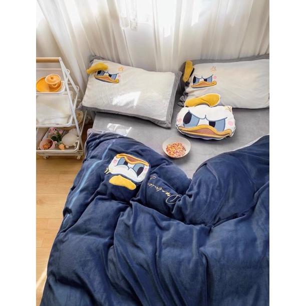 Bộ Chăn Ga Gối Cotton Linen Disney Hàng Nhập Khẩu 5 Món Hoạt Hình Disney Dễ Thương