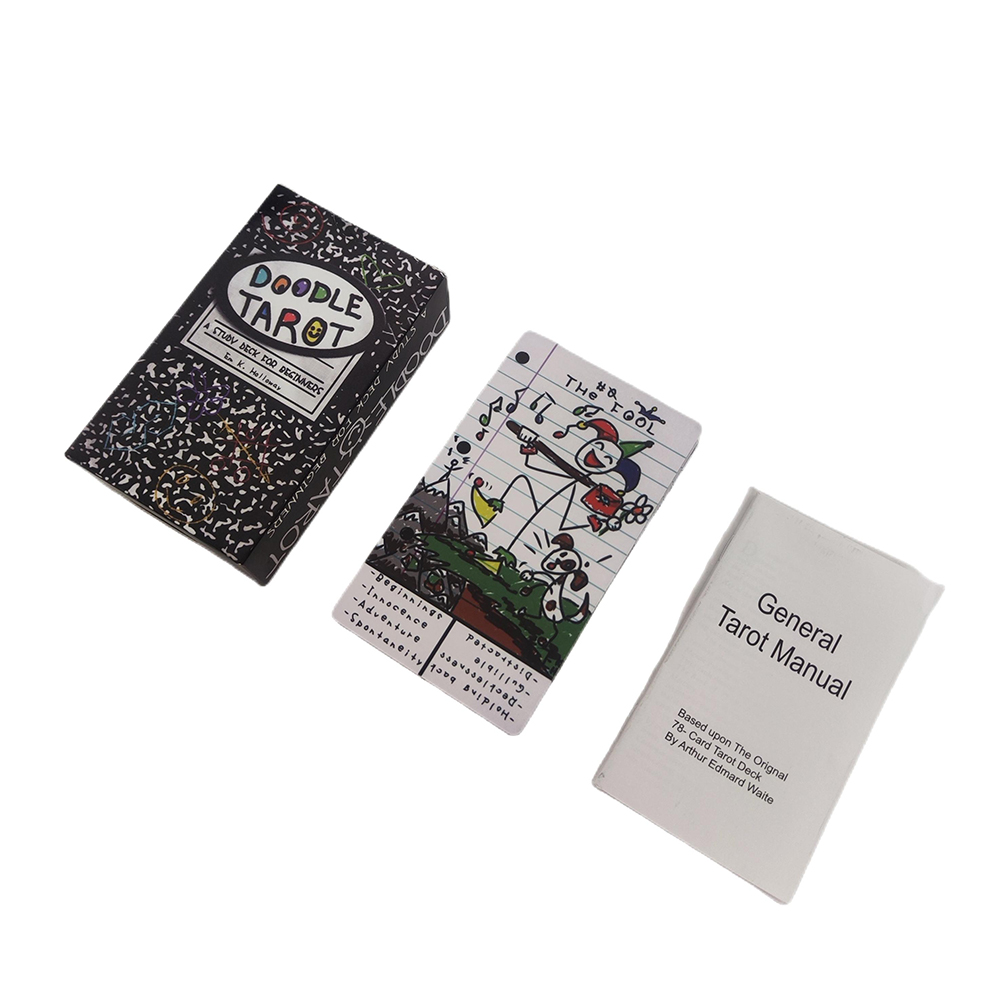 [Size Gốc] Bộ bài Doodle Tarot 78 lá 7x12 cm đá thanh tẩy