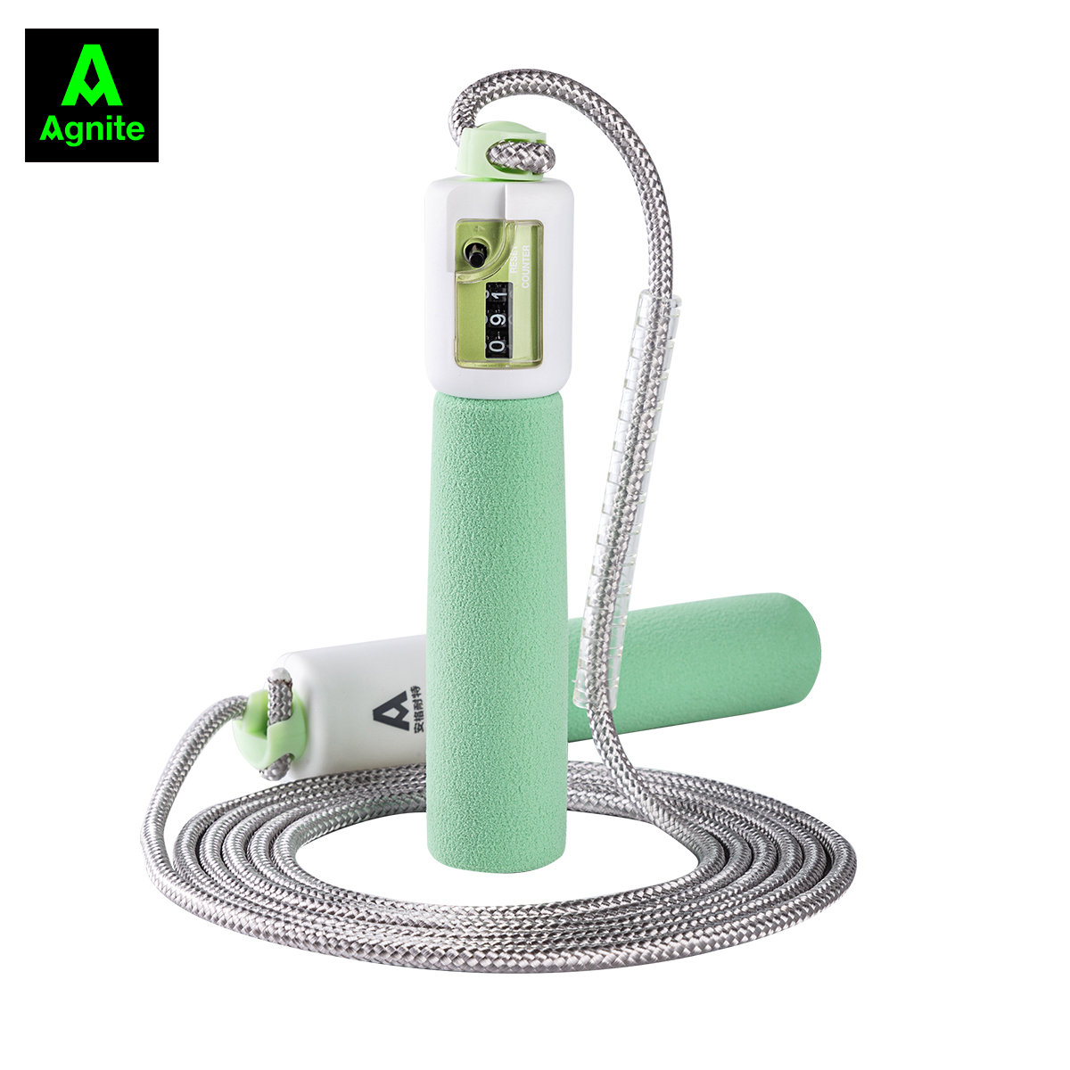 Dây Nhảy Thể Dục Sợi Đan Đếm Số Tự Động Agnite - Chất Lượng Chuyên Nghiệp Siêu Bền - Màu Hồng Xanh Dương Xanh Lá - F4111 - Xanh Lá