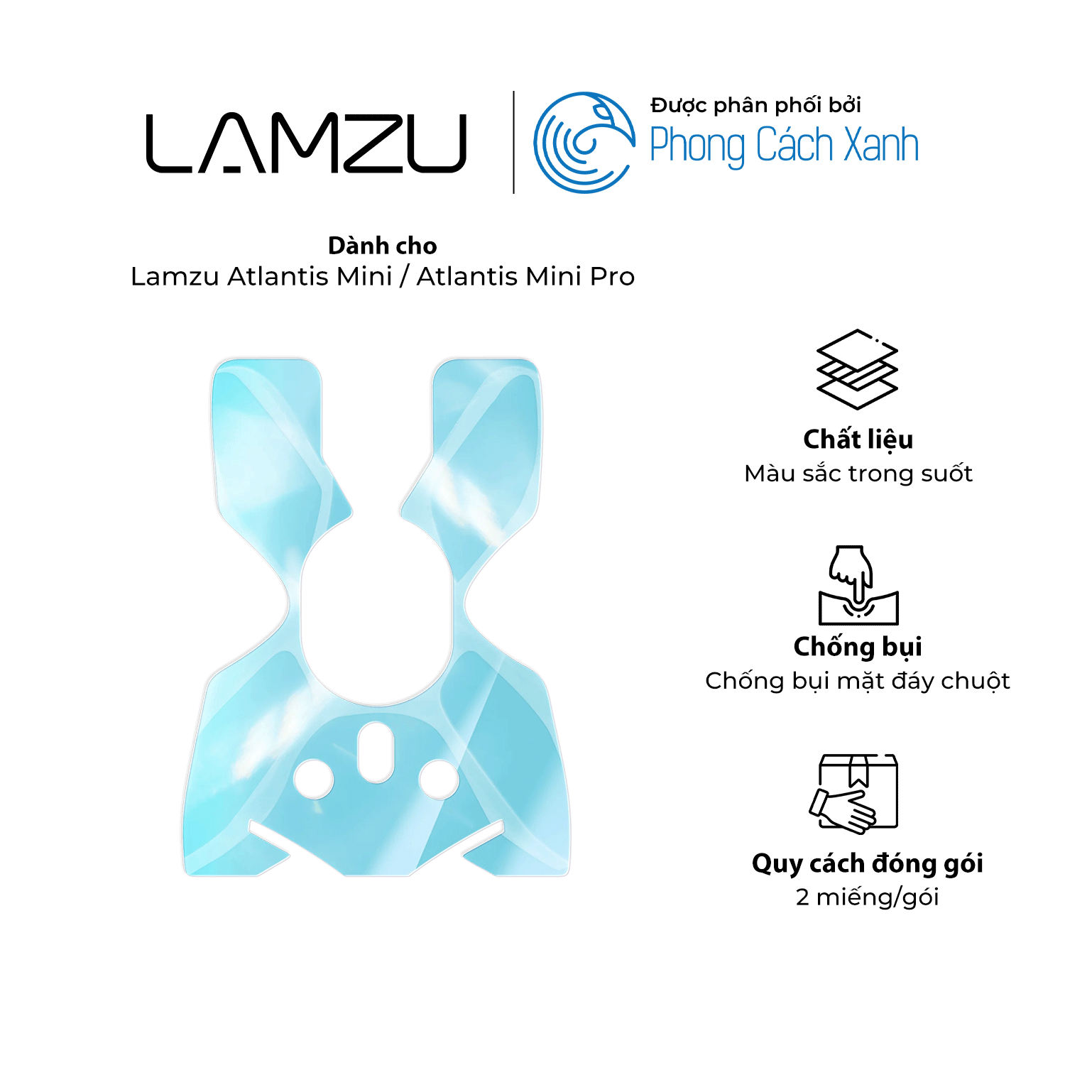Miếng dán chống bụi cho Lamzu Atlantis Mini (2 miếng) - Hàng Chính Hãng