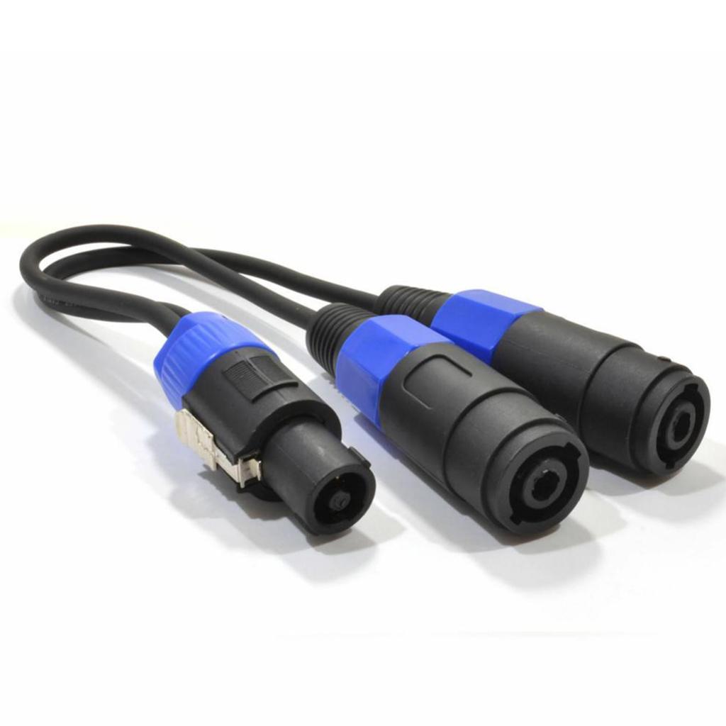 2pcs 0. PA Splitter to Dual Fe Speakers Cable Cord