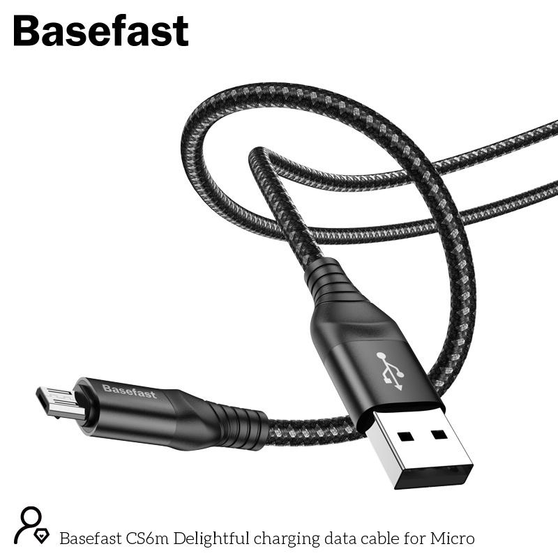 Dây sạc Micro USB Basefast máy android - Cáp bọc dù siêu bền sạc nhanh cho Samsung , xiaomi CS6m - Hàng Chính Hãng