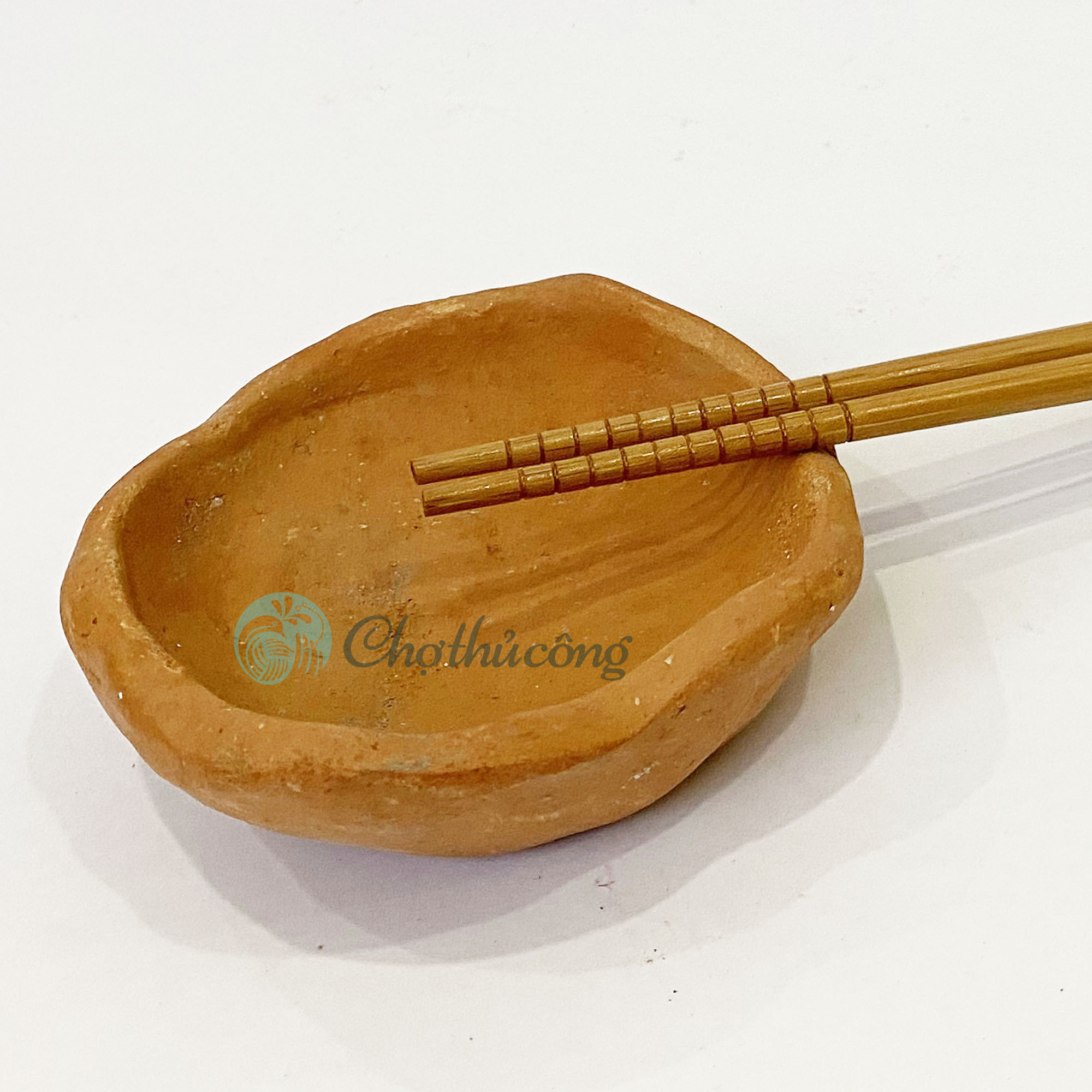 Combo 3 Chén đất nung thủ công Gốm Chăm Bàu Trúc dùng làm đế gác đũa thìa, chén gia vị, kê đũa muỗng vintage