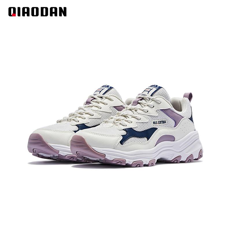 QIAODAN Giải Trí Giày Nữ 2023 Thời Trang Giày Thể Thao Thanh Lịch Thoải Mái Thoáng Khí Giày Sneaker Nữ XM4690325 Giảm Giá Color: Black White Shoe Size: 7