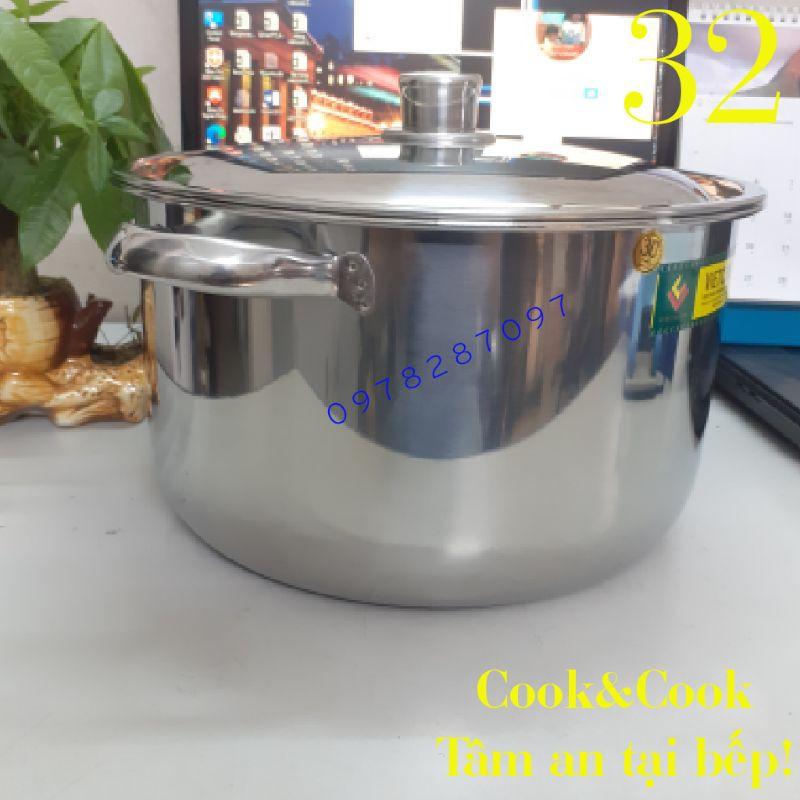 Nồi luộc gà inox 15 lít size 32 đáy từ