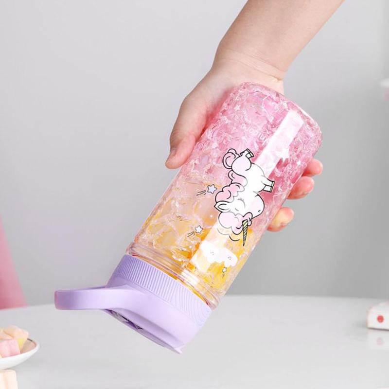 Di Động Nước Thời Trang Kỳ Lân Băng Cốc Thể Thao Mùa Hè Uống Nước Ép Cà Phê Có Ống Hút Rò Rỉ Chống Drinkware Bé Gái quà Tặng