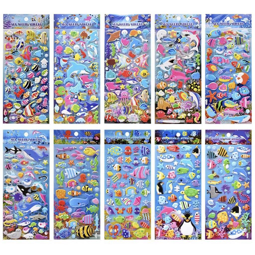 20 MẪU Đồ chơi sticker THẾ GIỚI BIỂN cho bé hình dán 3D vừa chơi vừa học phát triển trí tuệ luyện tập trí thông minh