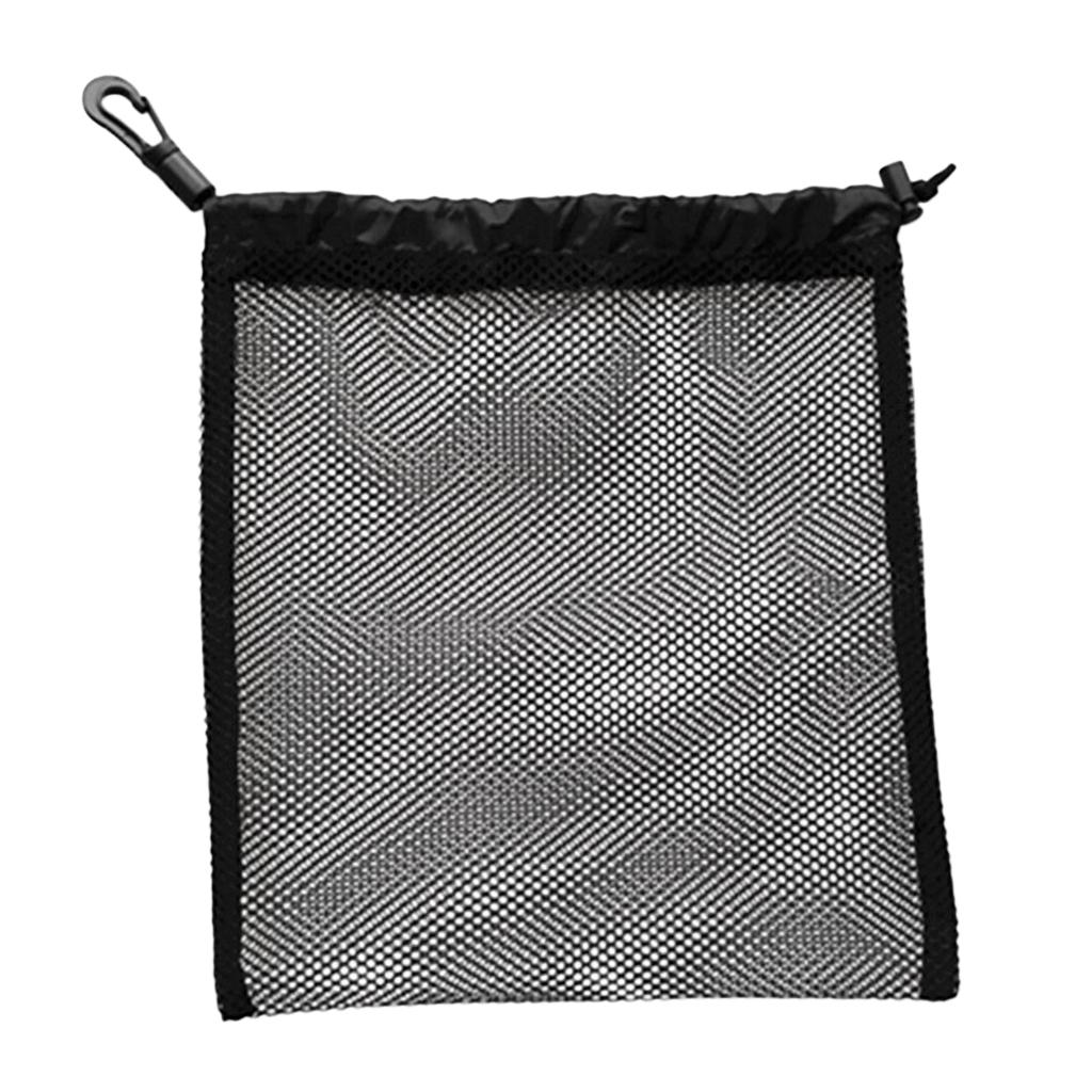 2xDurable Mesh Nets Bag Pouch Golf Tennis Ball Carrying Holder Storage Black