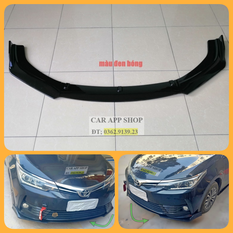 Cản trước thể thao Toyota Corolla Altis lắp cho đời xe 2014 - 2018 Tác Dụng Bảo Vệ xe Chống Va Quyệt