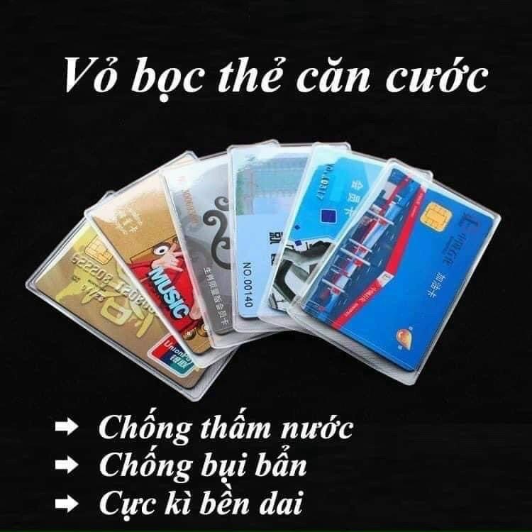 Set 5 Vỏ Bọc Bảo Vệ Thẻ Căn Cước Công Dân,ATM,Bằng Lái Xe...Chất Liệu PVC