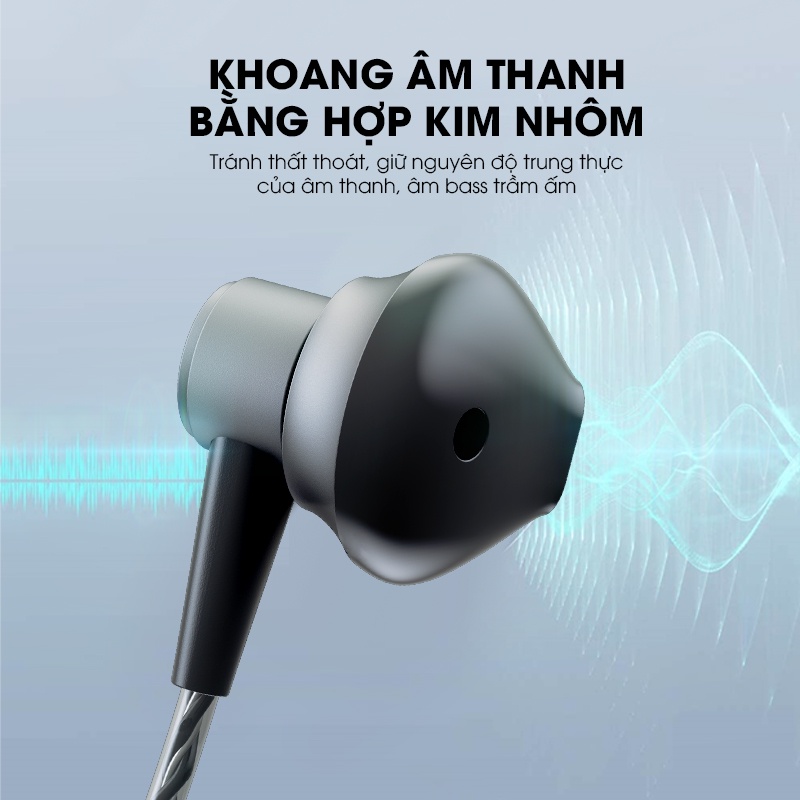 Tai Nghe Nhét Tai ACOME AW08 Tai Nghe Dây Kim Loại Thiết Kế In Ear Âm Thanh Sắc Nét - Hàng Chính Hãng