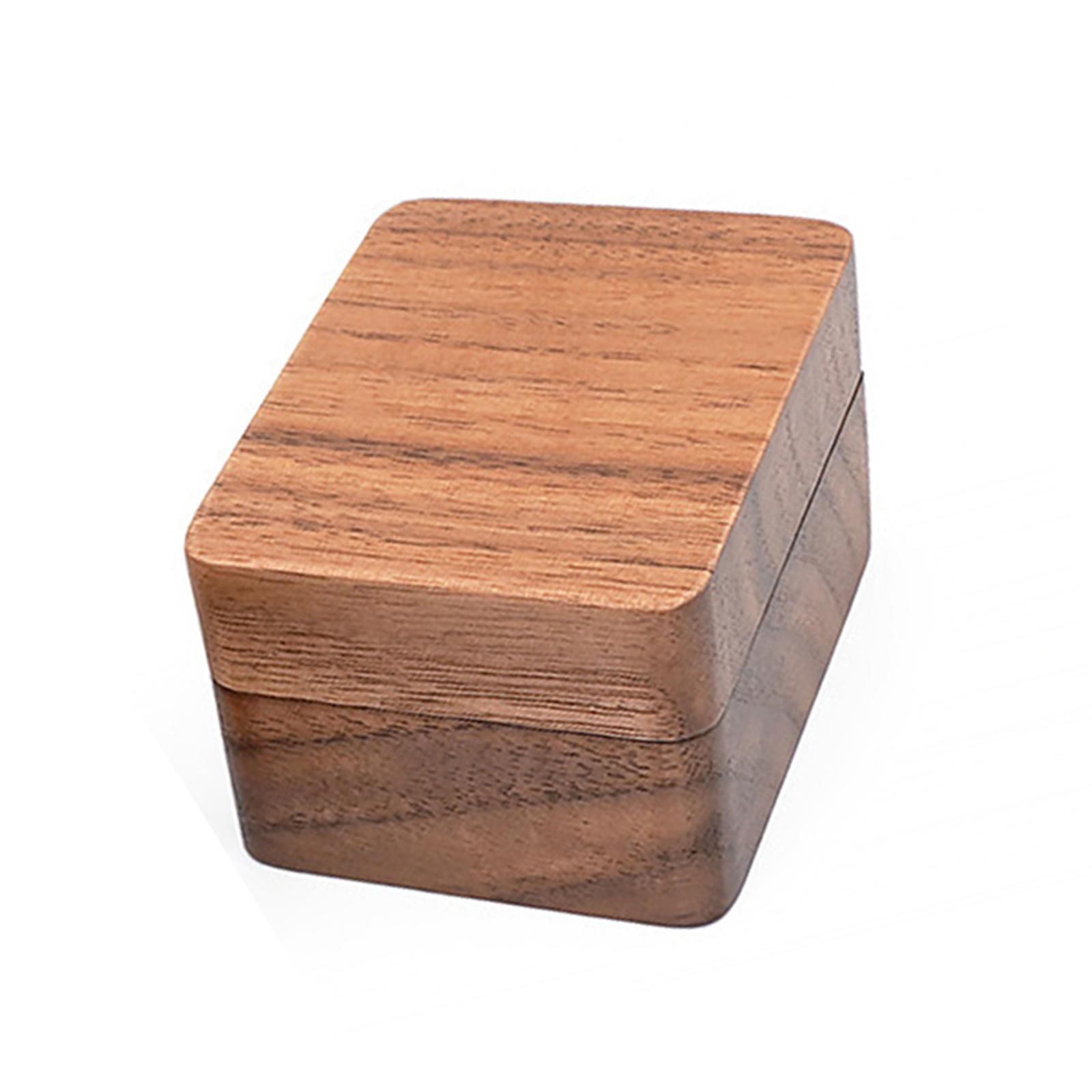 Wooden Jewelry Box Wedding Ceremony rings Bearer Box Travel Case Showcase