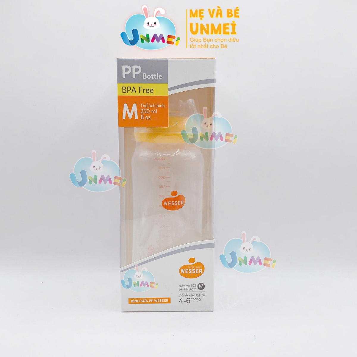 Bình Sữa Wesser Cổ Hẹp Pp 250Ml