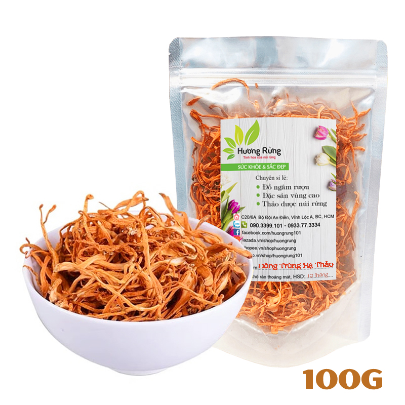 Đông trùng hạ thảo 200g vàng đẹp thượng hạng